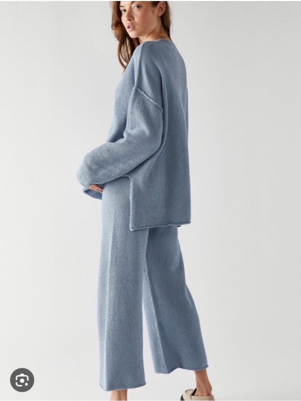 Free People Wide Leg Pants in Dusty Blue